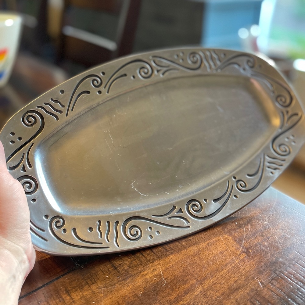 LENOX Silver Spyro Holloware Bread Tray, 15.5” - Picture 2 of 4